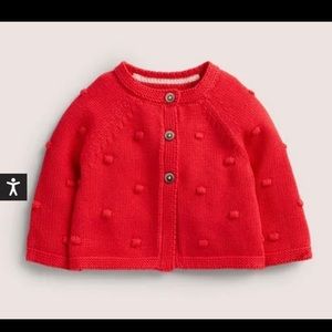 Mini Boden Red Cardigan (0-3mon)